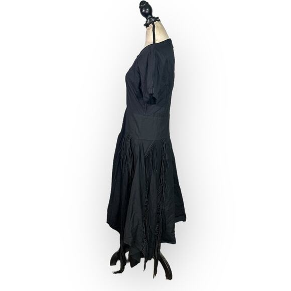 Bibhu Mohapatra Collective Cutout Fringe Dress Women's Plus 14 Black RTR - Picture 4 of 11